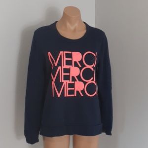 J.Crew graphic sweatshirt Merci Navy Blue